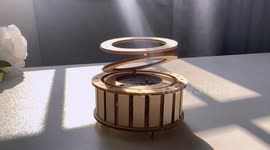 Sunlit spin: Ornament twirls unceasingly in solar embrace