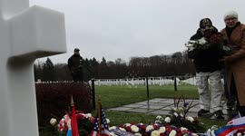 Luxembourg: WW2 veteran First Sgt. Dennis Boldt Lays Down Flowers on the Battle of the Bulge 80th Anniversary