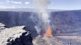 Lava fountain roars from Kilauea volcano in Hawaii