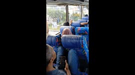 #4 - Leaking Air Conditioner soaks tourist bus passenger seats in Indonesia