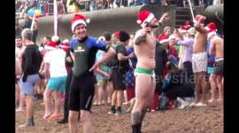 Boxing day sea run in. The girls look great the men just cold.