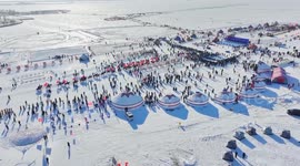 Winter fishing event attracts tourists in China's Heilongjiang