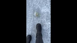 Money frozen in ice discovered in Rovaniemi, Finland