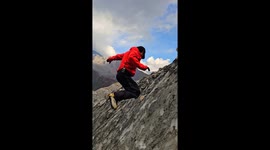 Ice climbing technique demonstrated in Manali, India