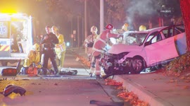 US, Los Angeles: Ontario T Bone Crash With Multiple Patients