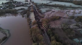 Canal burst after torrential rain devastating landscape