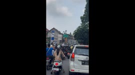 Roads chock-a-block during holiday in Bali