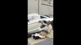 Lamborghini bedazzled with thousands of crystals in Dubai