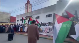 Morocco: Moroccans staged a vigil today to protest the Israeli attacks against Kamal Adwan hospital and the detention of its staff, including the director Dr. Hussam Abu Safiya