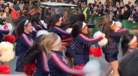 The Varsity Spirit All-American Cheerleaders perform during the traditional New Year’s Day Parade in Rome.