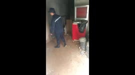 Man fails to break wooden board with kick in Inner Mongolia, China