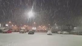 Snow Falling From TESCO's Car Park