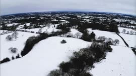 UK: Drone Video Of Snow Covered Lancashire