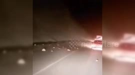 Iran: Mountain Landslide on Firuzabad-Jam Axis Following Earthquake
