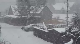 Heavy snow falling in Scottish Highlands causing school closures