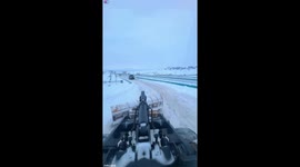 This is snow clearing near the rescue station in Nyalam, Tibet, China.