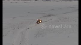 Farmer with snowplough frees guests trapped in Britain’s highest pub