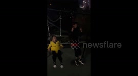 Man wanting to relive childhood gets stuck in swing