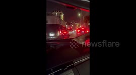 US: Cars try to get away from the Runyon Canyon Fire