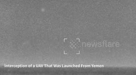 Israel: A video of the interception of the UAV that was launched from Yemen earlier tonight and intercepted in the Mediterranean Sea