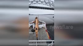 Coast Guard cutter ship begins ice breaking in Duluth, Minnesota