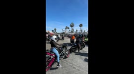 200 Motorcycles ride out of the beach! San Diego