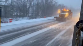 US: Icy Roads Cause Hazards on I-81 Southbound in Syracuse - Crews Work to Treat Roads