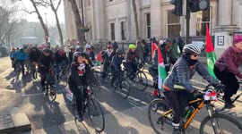Pro-Palestinian cyclists protest in central London