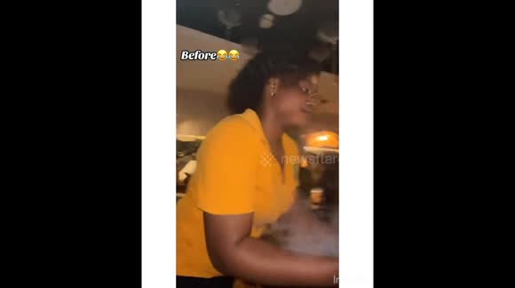 Friend trying to copy what waitress did and failing