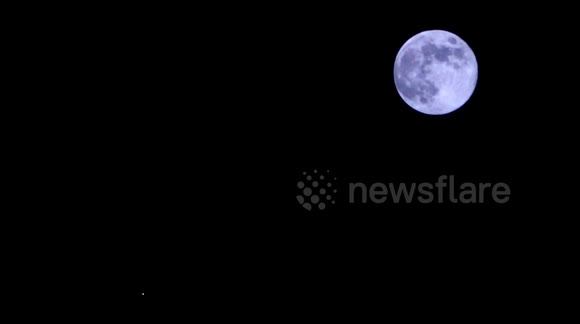 The January Moon known as the Wolf Moon was spotted through the night ...