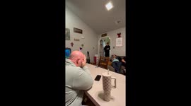 Bald Uncle Lends Target For Popdarts