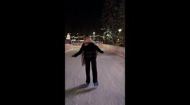 Woman shares footage of gnarly ice-skating crash that sent her friend to the hospital