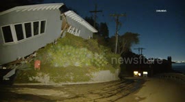 US, Los Angeles: Pacific Palisades Home Destroyed by Landslide After Surviving Wildfire