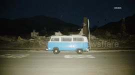 US, Los Angeles: Malibu VW Van Miraculously Survives Palisades Wildfire