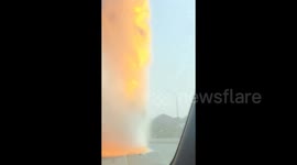 Firefall Chaos: Cooking Oil Truck Blaze Creates Spectacular Inferno on Zhejiang Overpas
