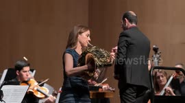 Spain: The horn player Sarah Willis performs at the Canary Islands International Music Festival