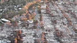 US: California Army National Guard Pilots Survey Wildfire Damage in Palisades Community