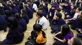 Japan: School in Tokyo holds earthquake preparedness drill