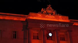 Spain: Buildings in Barcelona light up red to support blood donations