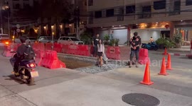 Car crashes into uncovered roadworks hole