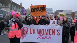 London's Women's March advocating for women's rights globally, London, UK