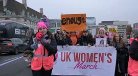 London's Women's March advocating for women's rights globally, London, UK