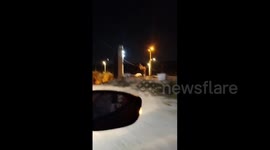 Israeli forces shut down the entrance to the village of Deir Istiya in the West Bank