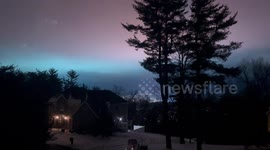 Green orange flash lights up night sky over upstate NY, meteor?
