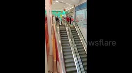 Escalator goes haywire and bares its razor-sharp teeth in Bangkok