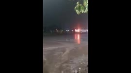 The tense moment that a minibus was hit by a train in Indonesia