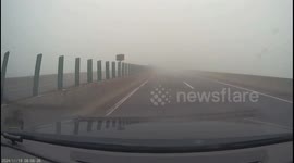 China: Thick Fog Almost Causes a Rear-End Collision