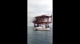 Coast Guard crews battle blaze on oil rig off coast of Italy