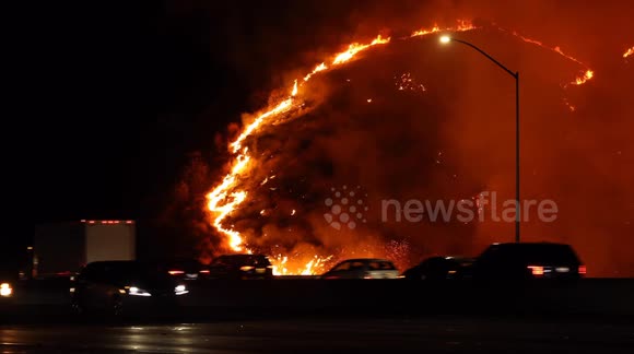 Relentless wildfires in Los Angeles, California as SantaAna Winds make harsh conditions