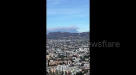 US: Hughes Fire Seen From Downtown LA